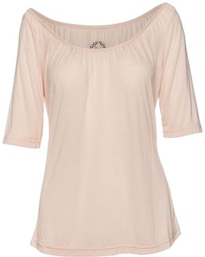 Conquista Elbow Sleeve Light Top - Natural