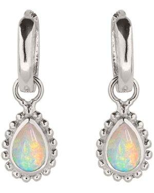 Charlotte's Web Jewellery October Birthstone Sterling Huggie Hoops - Metallic