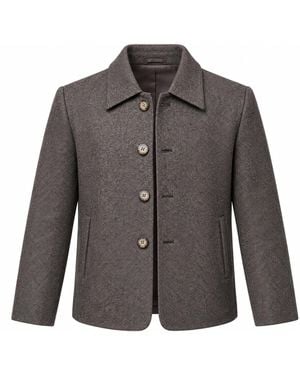 Stovaria Himalayan Yak Wool Handwoven Jacket - Grey