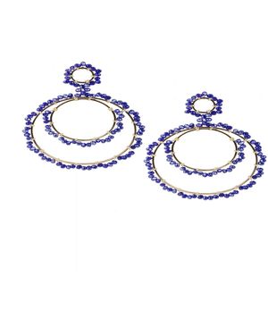 Saachi Paradise Hoop Midnight Earring - Blue