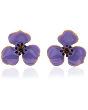 Milou Jewelry Light Bloom Flower Earrings - Purple