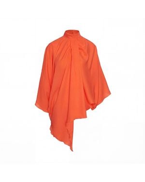 BLUZAT Asymmetric Elegant Blouse - Red