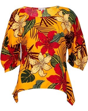 Bianca Popp Puff Blouse With Flaps - Orange