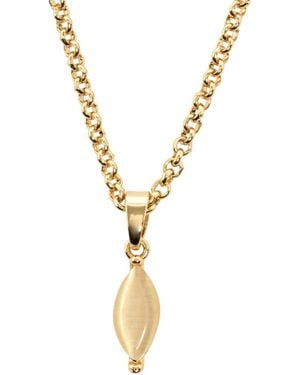Uchi and Soto Neutrals Nekomeishi Cream Cats Eye Pendant - Metallic