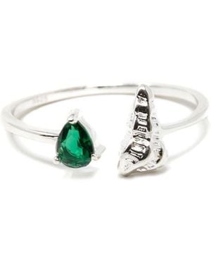 NASI SILVER Shell Sedef Ring- Spinel - Green