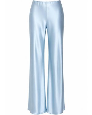 Lily Rou Sky Bias-Cut Silk Pants - Blue