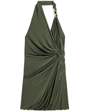 Nocturne Neutrals Draped Halter Mini Dress - Green