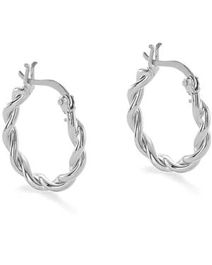 Cote Cache Small Braided Hoop Earrings - Metallic