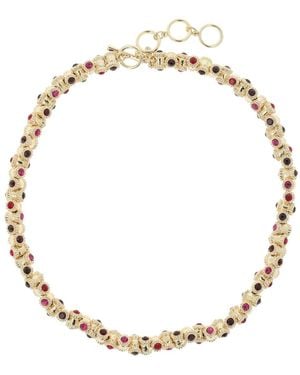 Otazu Vintage Barrel Necklace Siam - Metallic