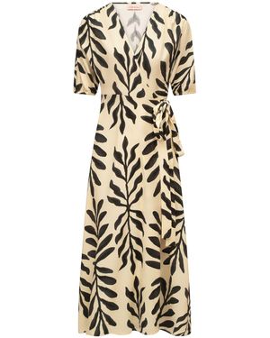 Traffic People Neutrals Before Midnight Charlie Wrap Dress - Metallic