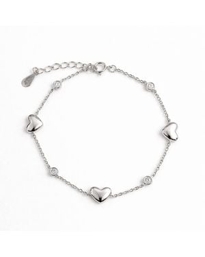 Pearl Code Freya Heart Chain Bracelet - Metallic