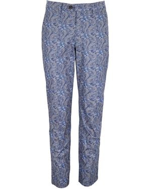 lords of harlech Jack Maurice Paisley Stretch Chino Pant - Blue