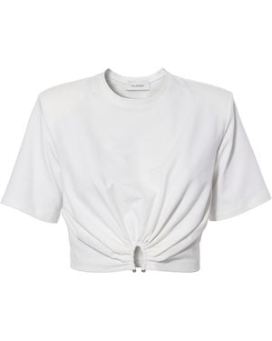AGGI by HALEWSKI Krisa Off Smocked Crop Top - White
