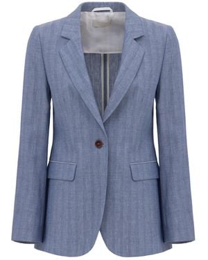 Georgette Soft Sky Tailored Blazer - Blue