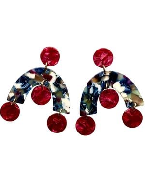 CLOSET REHAB Arch Drop Earrings - Red
