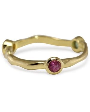 Isla Silver Vermeil Dainty Gemstone Ring - Metallic