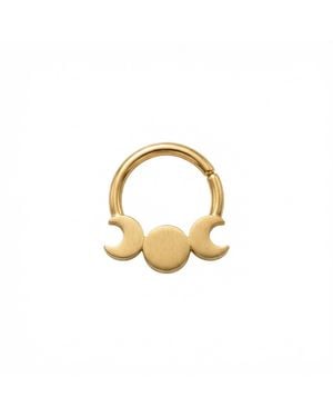 Zahav Jewelry 10K Solid 18G Triple Moon Clicker Hoop - Metallic