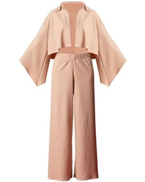 Nur Karaata Neutrals Naomi Pant Shirt Set - Pink