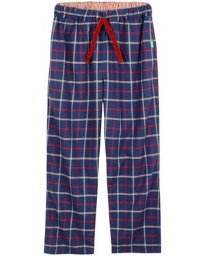 Lounge Neutrals Organic Brushed Cotton Lounge Bottoms Trousers Trousers - Blue