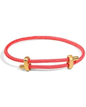 Ebru Jewelry Coral Glow Adjustable Rope Bracelet - Red