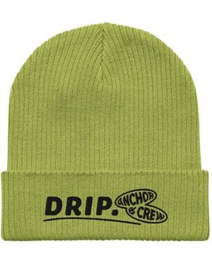 Anchor and Crew Leaf Drip Gen. Organic Cotton Embroidered Beanie - Green