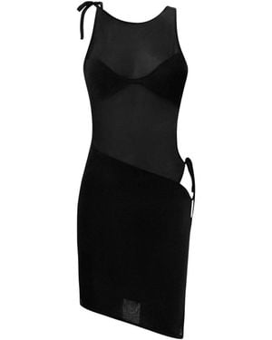 OW Collection Fiona Cut Out Mesh Mini Dress - Black