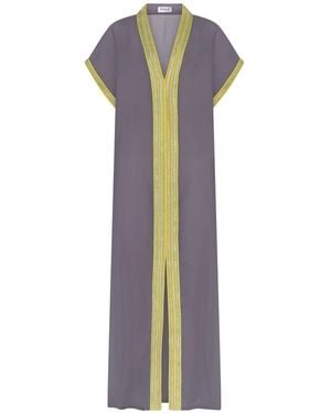 Belyed Handcraft Soura – Chiffon Kaftan By Belyed - Blue