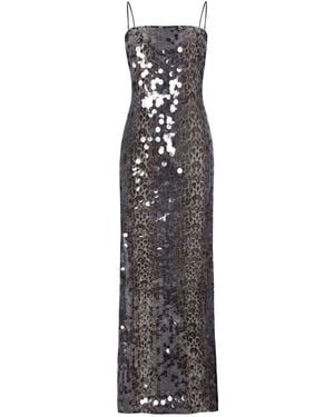 OSCARMORRIS Lola Leopard Dress - Black