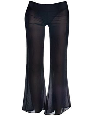 Amortizia Arsenic Trousers Sheer Flared Trousers - Black