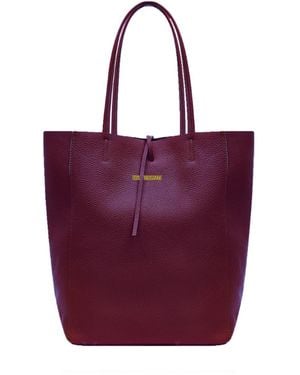 Betsy & Floss Milan Soft Leather Tote Bag - Purple
