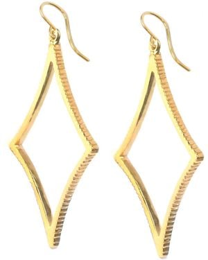 Lexi Jewelry Four-Star Diamond Hoop Earrings - Metallic