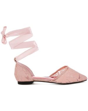 Rag & Co Shrami Pearl & Rhinestone Strap Flat Sandals - Pink
