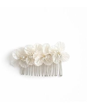 Nuvv Collection Bride-Mother Of Pearl Hair Comb - White