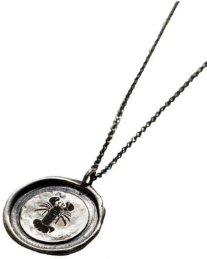 Posh Totty Designs Oxidised Sterling Lobster Wax Seal Necklace - Black