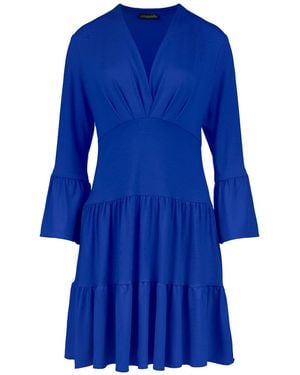 Conquista Royal Jersey Tiered Dress - Blue