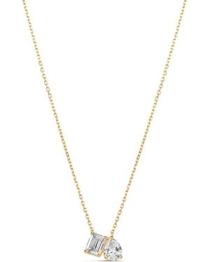 SHYMI Emerald And Pear Two Stone Necklace - Metallic