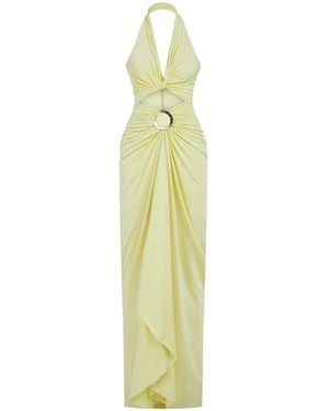 Nocturne Cut-Out Embellished Maxi Dress - White