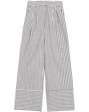 London Atelier Byproduct Striped Wide Leg Trousers - Grey