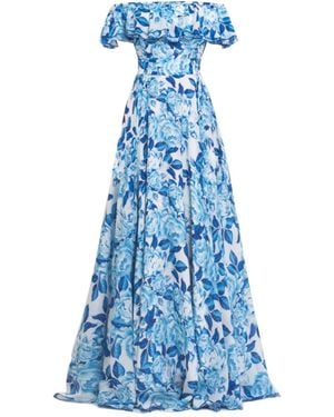 MATSOUR'I Silk Dress Nikol Maxi - Blue