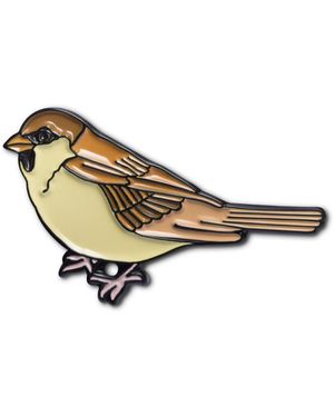 Make Heads Turn Neutrals Enamel Pin Sparrow - Metallic