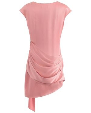 Aisl Ruched Drape Cascade Mini Dress - Pink