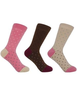Peper Harow - Made in England Pin Dot Socks Bundle - Pink