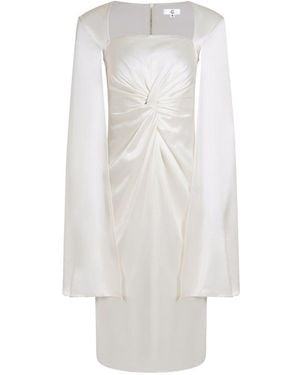 The Gt Atelier Satin Drape Midi Dress - White