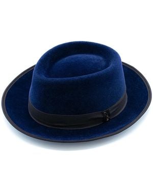 DORIA 1905 Velour Lapin Felt Telescope Hat - Blue