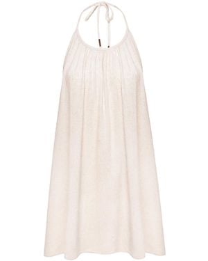 Mandragora Neutrals Summer Dress With Open Back - White