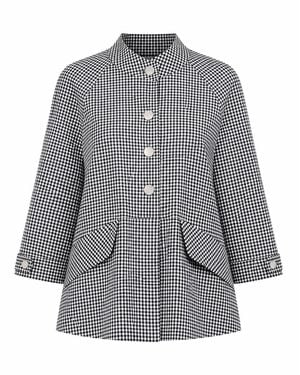 Mirimalist Checked Shirt Jacket - Grey