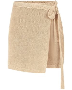 SALANIDA Neutrals Mare 100% Linen Wrap Skirt Sand - Natural