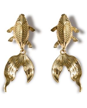 Kybele Studio Koi Fish Statement Earrings - Metallic
