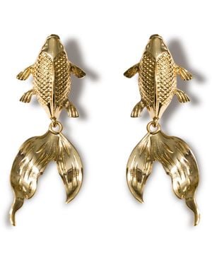 Kybele Studio Koi Fish Statement Earrings - Metallic