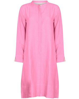 NoLoGo-chic Super Mix Coat Dress Linen Raspberry - Pink